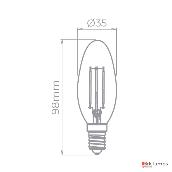 Lâmpada LED Vela Lisa Filamento E14 2,5W 220V 200LM 2700K (quente) · Stella · STH20302/27 — foto 2