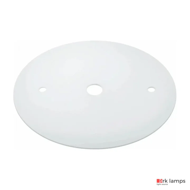 Canopla plana em alumínio branco fosco para perfil de LED de sobrepor 12,5cm com furação M10 Ark Lamps ARK-AC101