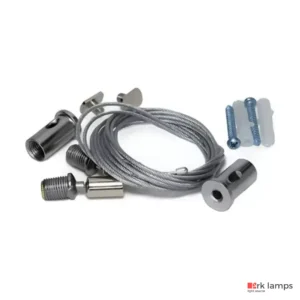 Kit de suspensão com cordoalhas de aço inox, prensa-cabos, buchas e parafusos