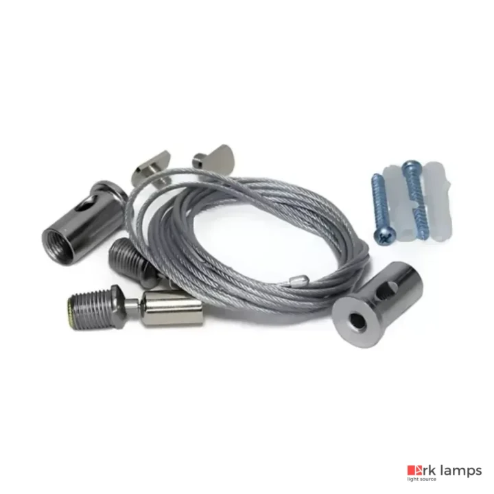 Kit de suspensão com cordoalhas de aço inox, prensa-cabos, buchas e parafusos