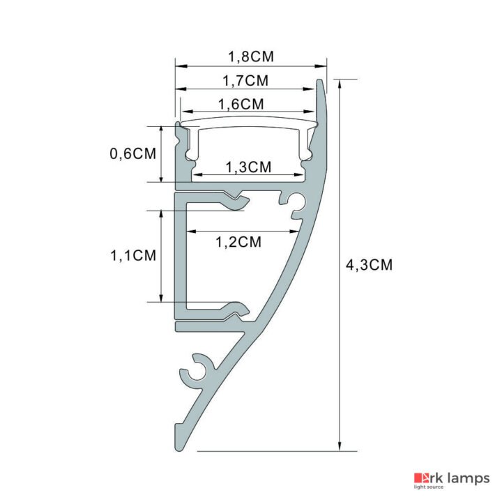 Perfil LED Arandela 1.8×4.3cm — foto 2