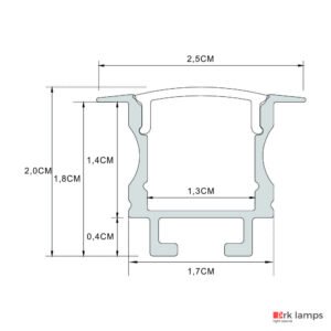 Perfil LED Embutir 2.5×2cm — foto 2