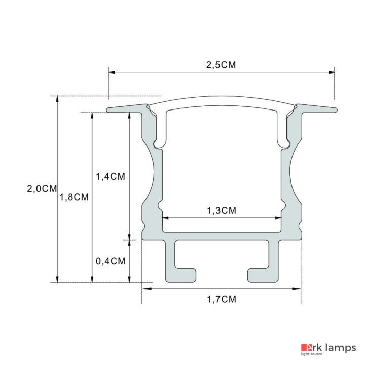 Perfil LED Embutir 2.5×2cm — foto 2