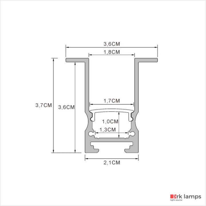 Perfil LED Embutir 3.6×3.7cm | — foto 2