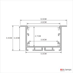 Perfil LED Embutir 6.5×3.5cm — foto 2
