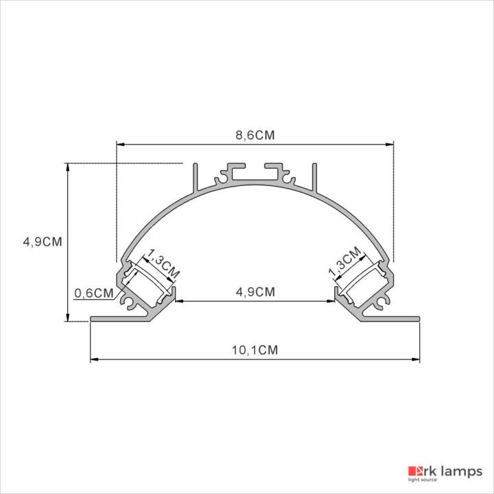 Perfil LED Embutir 10.1×4.9cm — foto 2