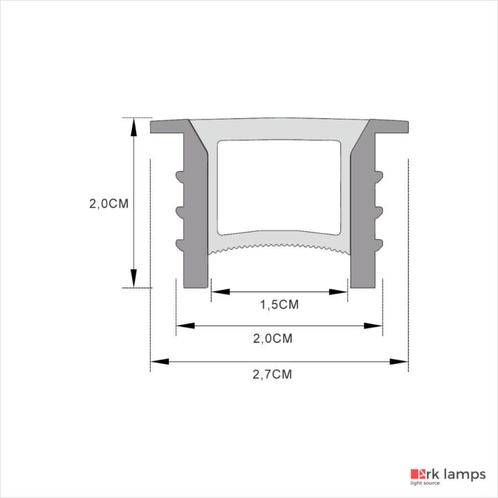 Perfil LED Flexível Embutir 2.7×2cm — foto 2