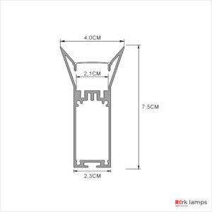 Perfil LED Pendente Luz Direta 4×7.5cm — foto 2
