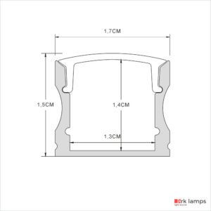 Perfil de LED Micro Black (fumê) 17×14mm Ark Modular · Ark Lamps · ARK-ML223 — foto 3