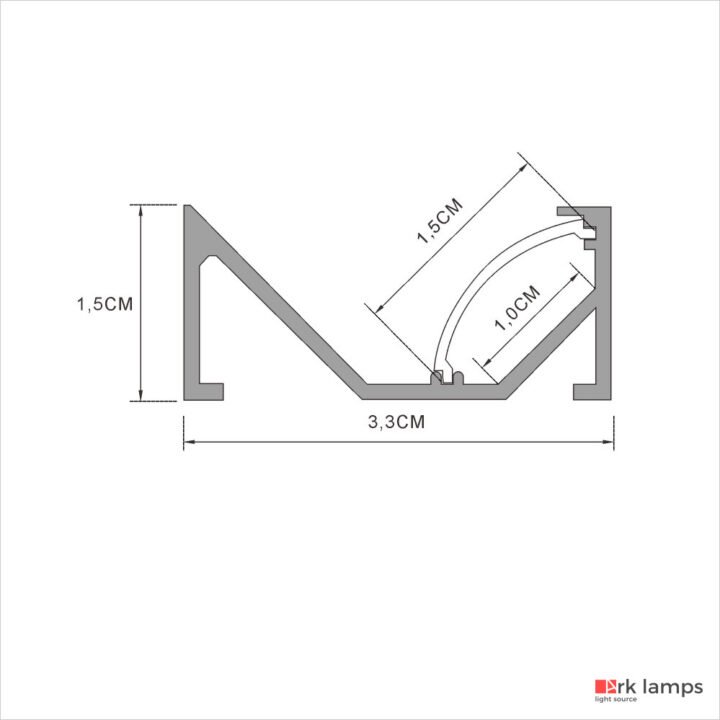Perfil LED Sobrepor Marcenaria / Prateleira 3.3×1.5cm — foto 2