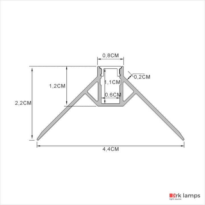 Perfil LED Embutir No Frame 4.41×2.22cm — foto 2
