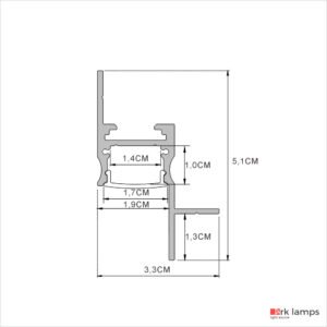Perfil LED Embutir No Frame 3.27×5.1cm — foto 2