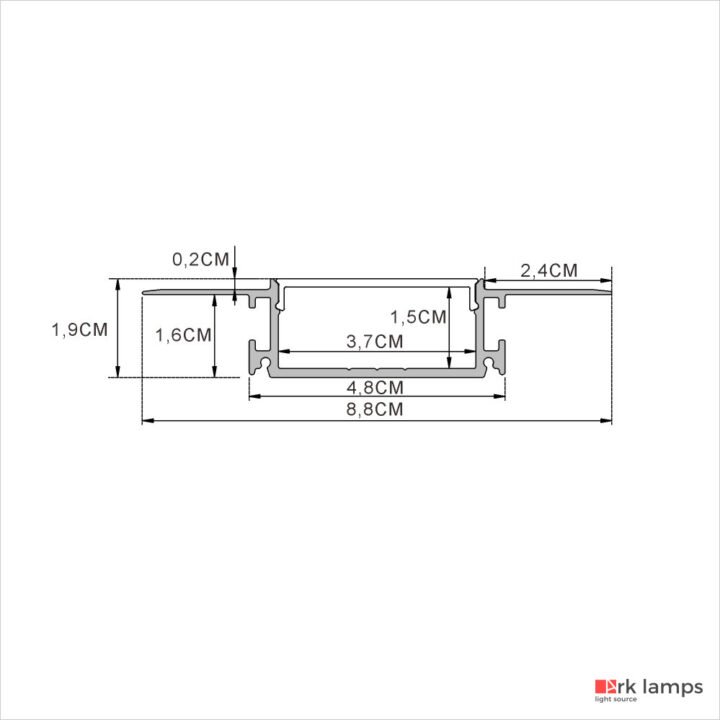 Perfil LED Embutir No Frame 8.8×1.9cm — foto 2