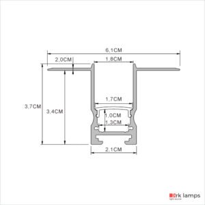 Perfil LED Embutir No Frame 6.1×3.7cm — foto 2