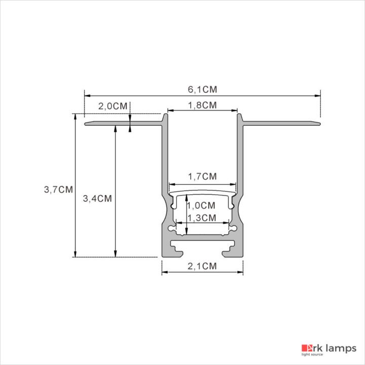 Perfil LED Embutir No Frame 6.1×3.7cm — foto 2