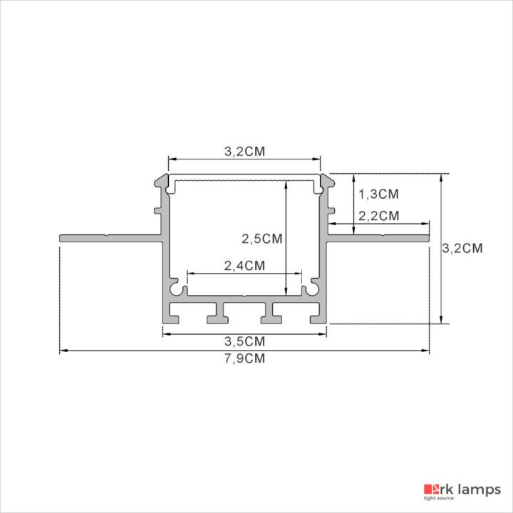 Perfil LED Embutir No Frame 7.9×3.2cm — foto 2