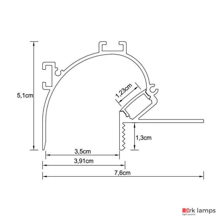 Perfil LED Embutir No Frame 7.6×5.1cm — foto 2