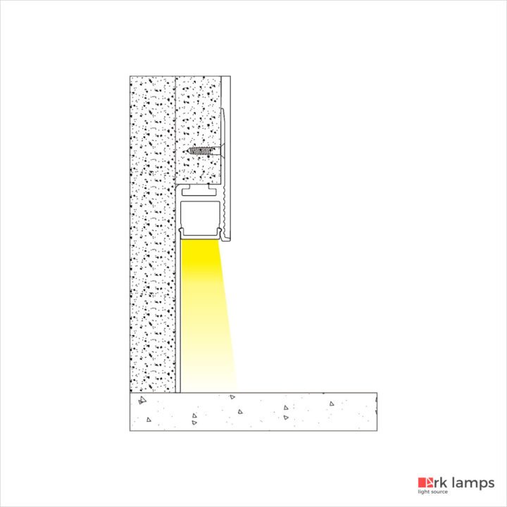 Perfil LED Embutir Rodapé 1.45×7.5cm — foto 3