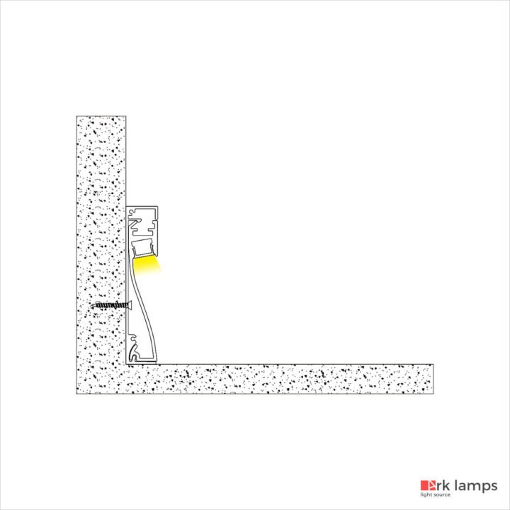 Perfil LED Sobrepor Rodapé 1.6×8cm — foto 3