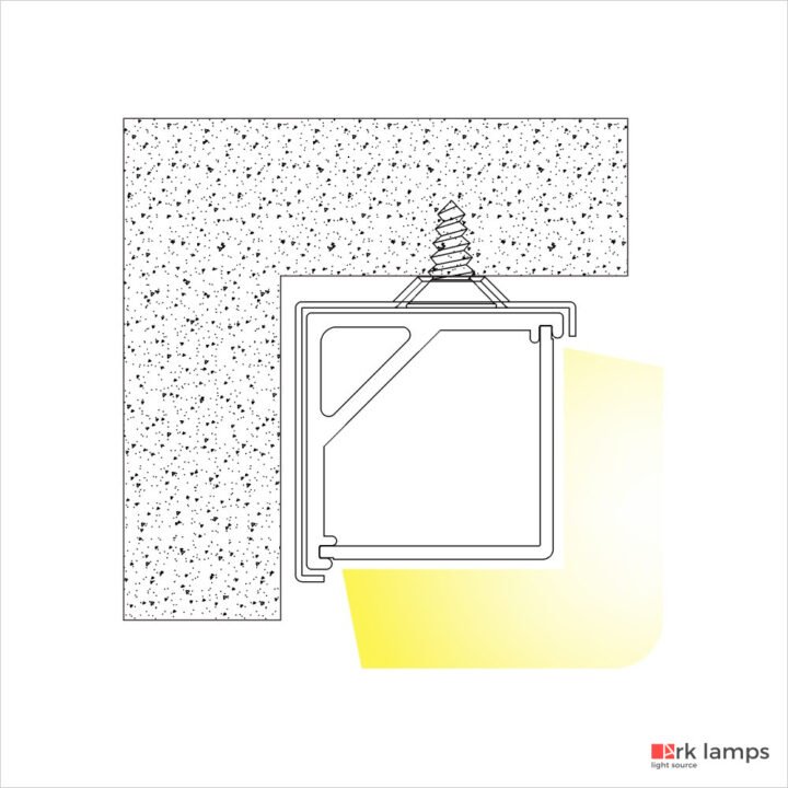 Perfil LED Sobrepor Sanca e Canto 1.6×1.6cm — foto 3