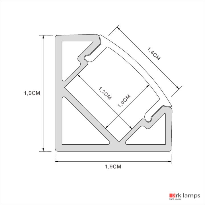 Perfil LED Sobrepor Sanca e Canto 1.9×1.9cm — foto 10