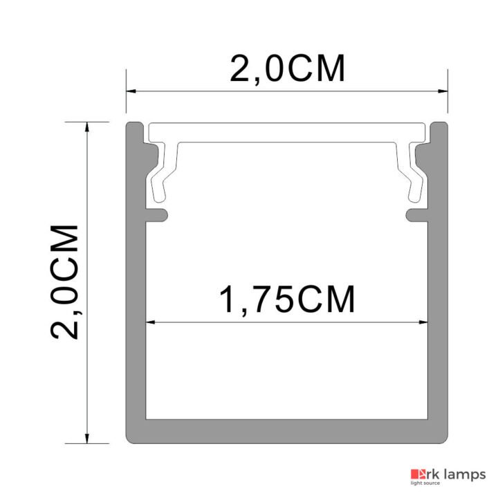 Perfil LED Sobrepor 2×2cm — foto 2