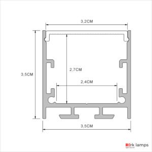 Perfil LED Sobrepor Difusor Black 3.5×3.5cm | Ark Lamps – PL210