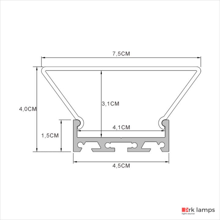 Perfil LED Pendente Luz Direta 13×7cm — foto 17