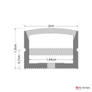 Perfil de LED Flexível 20×15mm Ark Modular · Ark Lamps · ARK-ML608 — detalhe da margem