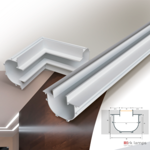 Perfil LED Embutir No Frame Indiretta 88×55mm Ark Lamps PL131 — aplicação em sanca
