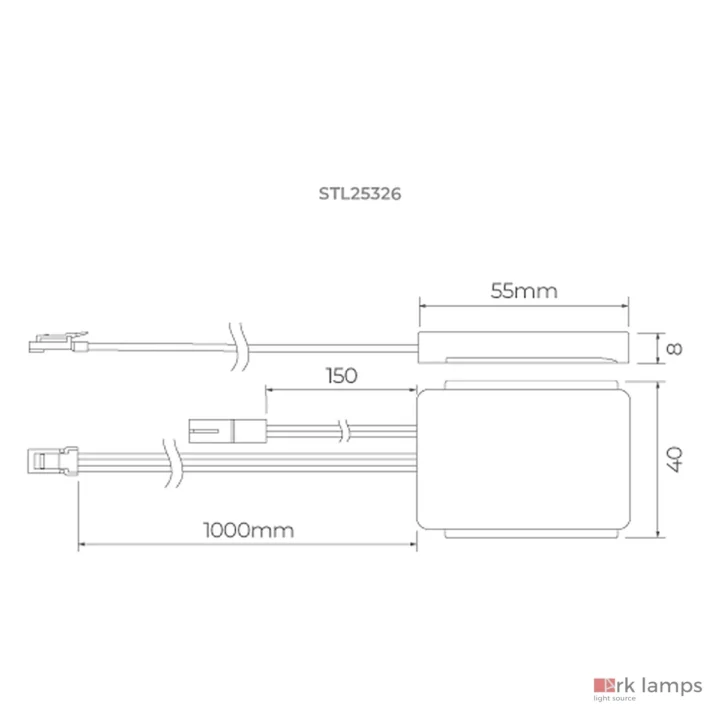 Móbili Ghost Dimmer Oculto 12/24V · Stella · STL25326 — desenho técnico com medidas