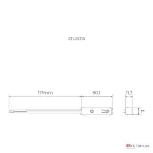 Alimentador para Trilho Trace Micro 24V · Stella · STL25313BR — desenho técnico com medidas