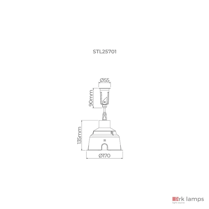 Embutido S.GROUND PRO DIM 24V S/grade 4W · Stella · STL25701/27 — desenho técnico com medidas
