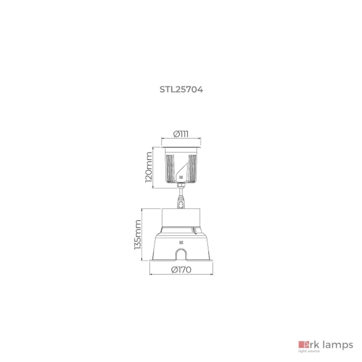 Embutido S.GROUND PRO DIM 24V S/grade 18,5W · Stella · STL25704/27 — desenho técnico com medidas