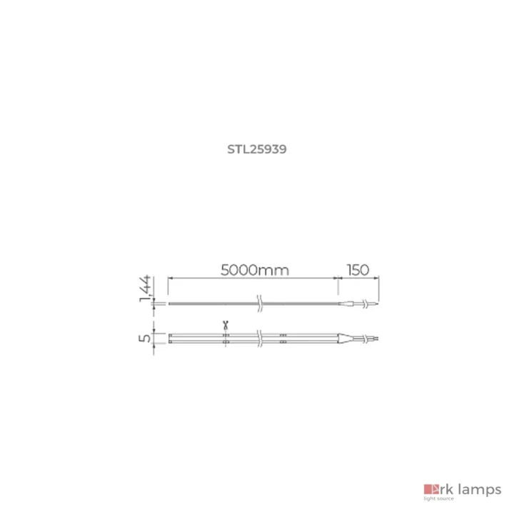 Fita All Light Micro 12V EVO 6W/M 450lm/M IP20 · Stella · STL25939/30 — desenho técnico com medidas