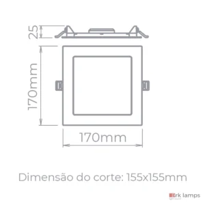 Painel de Embutir LED ECO 12W 1100lm Quadrado · Stella · STH9952Q/30