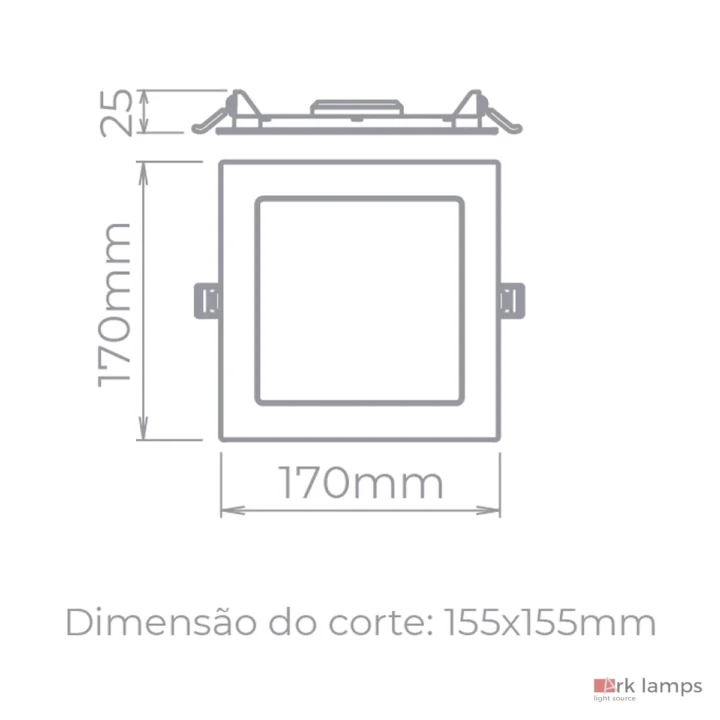Painel de Embutir LED ECO 12W 1100lm Quadrado · Stella · STH9952Q/30