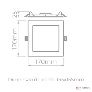 Painel de Embutir LED ECO 12W 1100lm Quadrado · Stella · STH9952Q/40