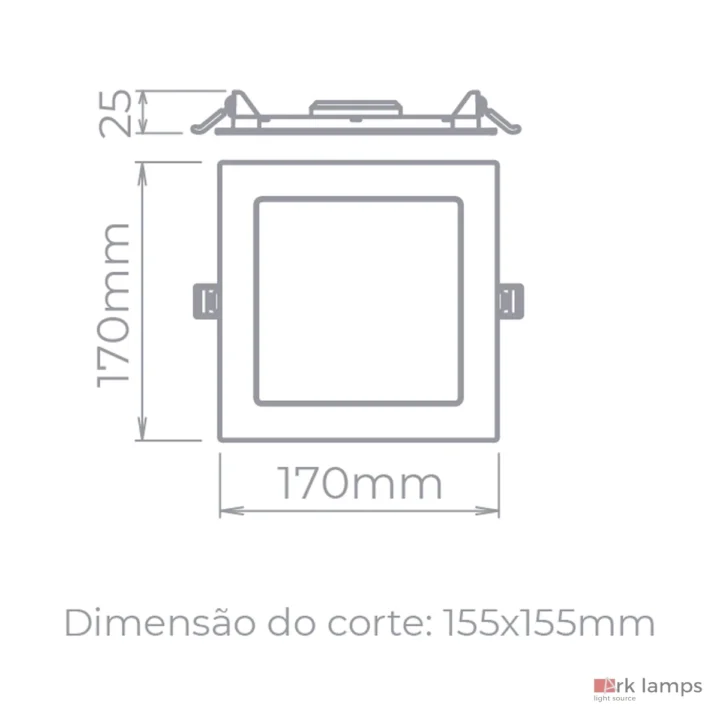 Painel de Embutir LED ECO 12W 1100lm Quadrado · Stella · STH9952Q/40