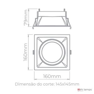 Embutido Direcionável Square AR111 · Stella · STH8935BR — foto 2