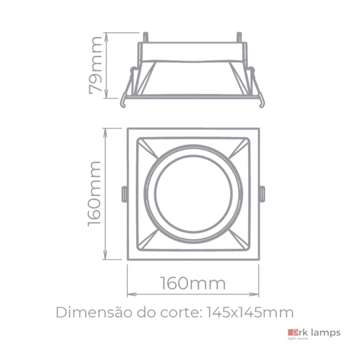 Embutido Direcionável Square AR111 · Stella · STH8935BR — foto 2