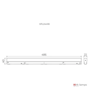 S.LINE Lumin Luz Geral Lente Plana DIM 24W · Stella · STL24410PTO/27 — desenho técnico com medidas
