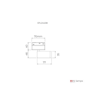S.LINE Spot Quadrado S11 DIM 4W 230lm 25° · Stella · STL24438PTO/30 — desenho técnico com medidas
