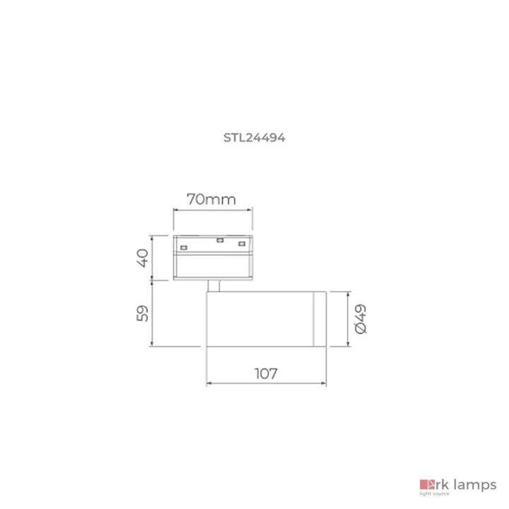 S.LINE Spot Redondo S16 DIM 8W 540lm 30° · Stella · STL24494BR/30 — desenho técnico com medidas
