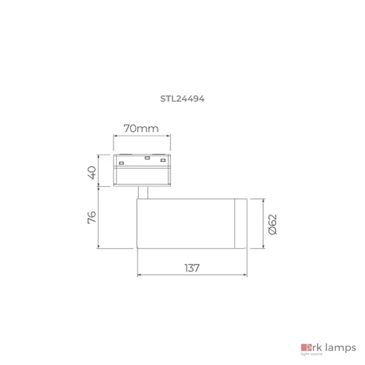 S.LINE Spot Redondo S20 DIM 12W 740lm 25° · Stella · STL24496BR/27 — desenho técnico com medidas