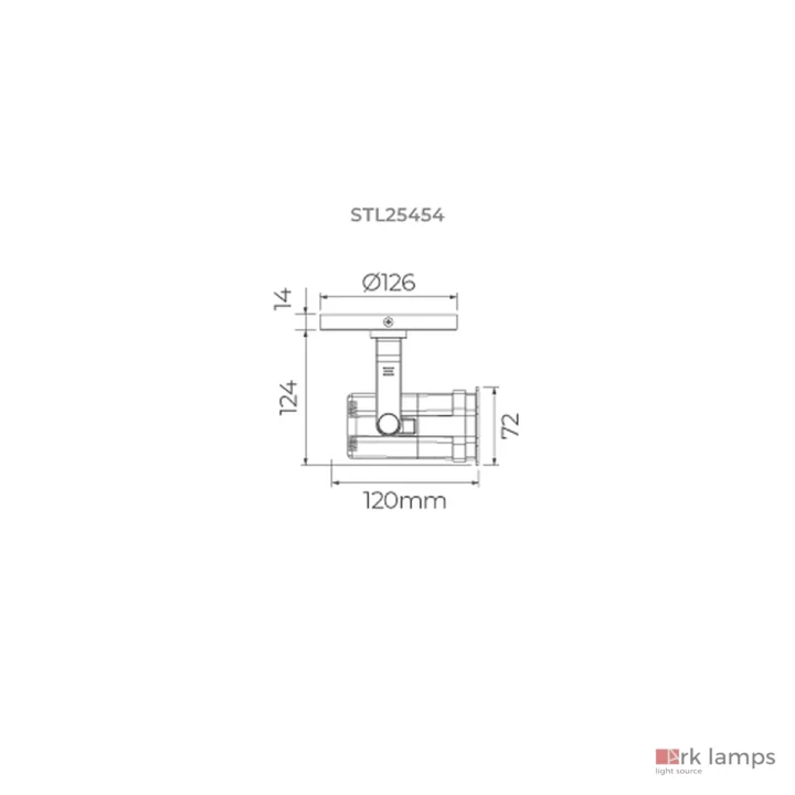 Spot Stage MR11 · Stella · STL25454PTO — desenho técnico com medidas