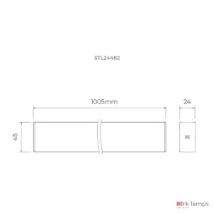 S.LINE Trilho de Sobrepor 1M · Stella · STL24482PTO — desenho técnico com medidas