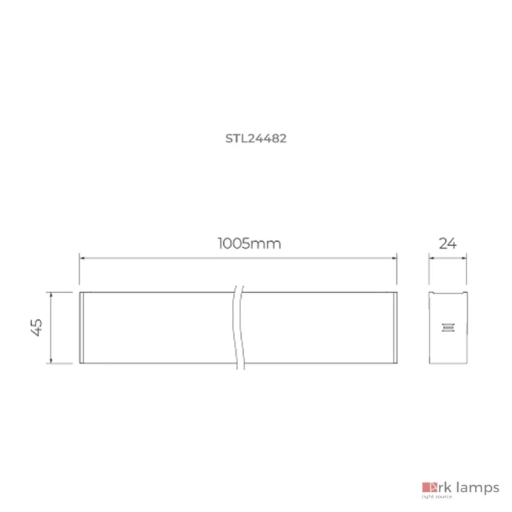 S.LINE Trilho de Sobrepor 2M · Stella · STL24483PTO — desenho técnico com medidas