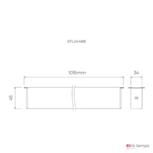 S.LINE Trilho de Embutir 1M · Stella · STL24488BR — desenho técnico com medidas